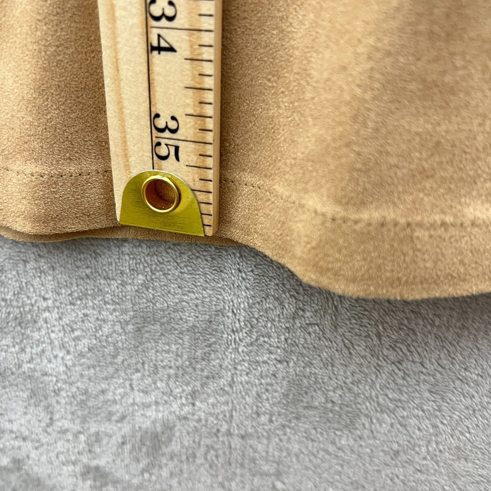 Talbots Petites Faux Suede Shirt Dress‎ Tan Button Front Midi Size 4 - Picture 7 of 10